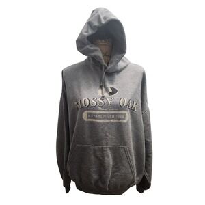Mossy Oak Established 1986‎ Hoodie Sweatshirt Gray Field Staff Men's XL TG